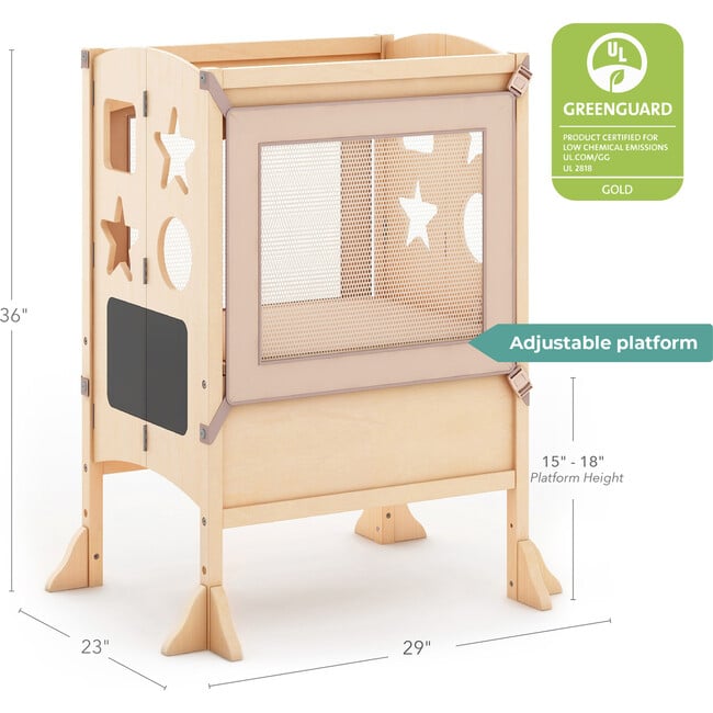 Classic Double Kitchen Helper Stool, Natural - Kitchen Helper - 6