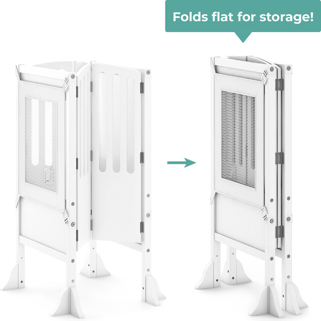 Contemporary Kitchen Helper Stool, White - Kitchen Helper - 4