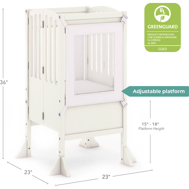 Contemporary Kitchen Helper Stool, Ivory - Kitchen Helper - 6