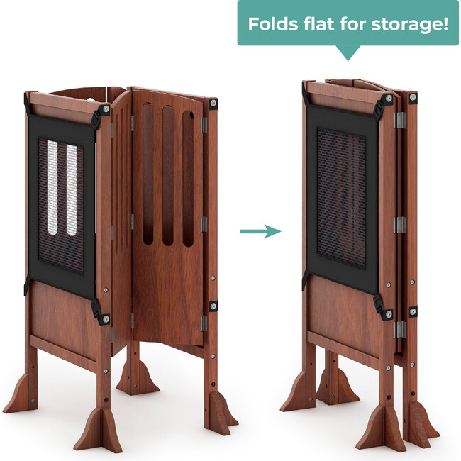 Contemporary Kitchen Helper Stool, Walnut - Kitchen Helper - 5