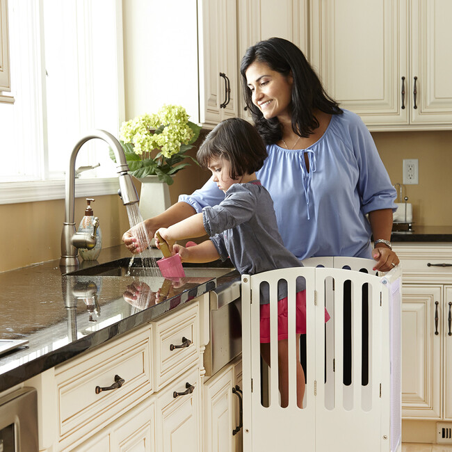 Contemporary Kitchen Helper Stool, White - Kitchen Helper - 7