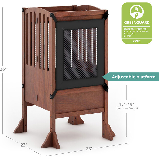 Contemporary Kitchen Helper Stool, Walnut - Kitchen Helper - 7