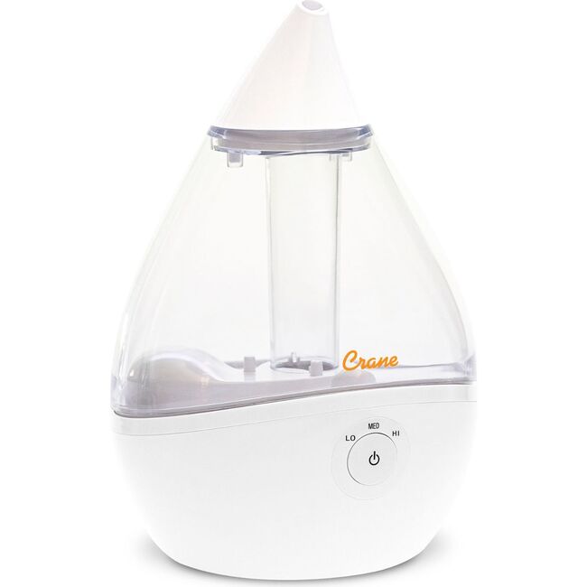 Droplet Cool-Mist Humidifier with Vapor Tray, 0.5. Gal. - Clear & White