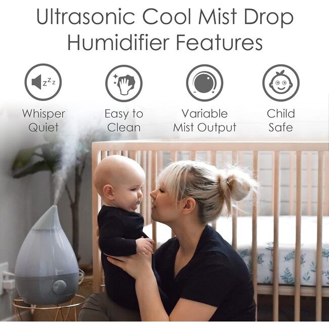 Drop Cool-Mist Humidifier, 1 Gal. - Grey