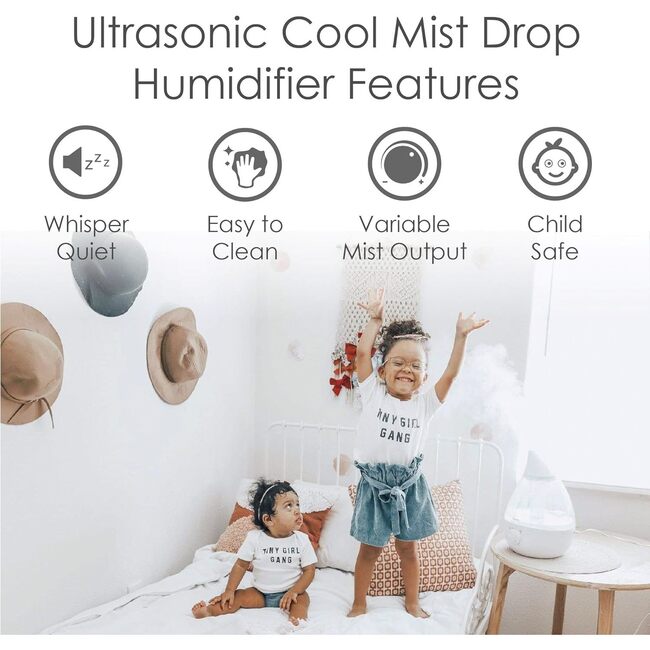 Drop Cool-Mist Humidifier, 1 Gal. - Clear & White