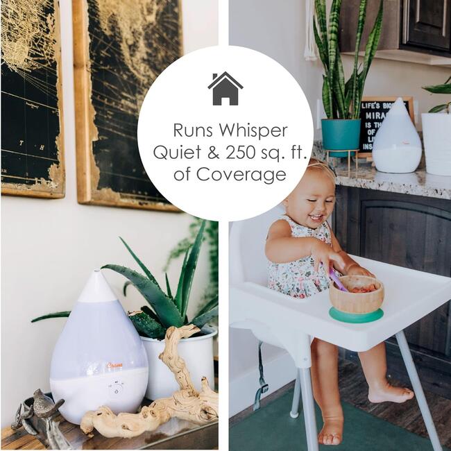 Droplet Cool-Mist Humidifier with Vapor Tray, 0.5. Gal. - White - Humidifiers - 5