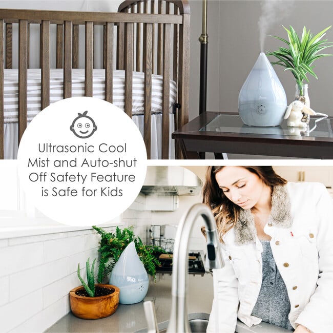 Droplet Cool-Mist Humidifier with Vapor Tray, 0.5. Gal. - Blue & White - Humidifiers - 5