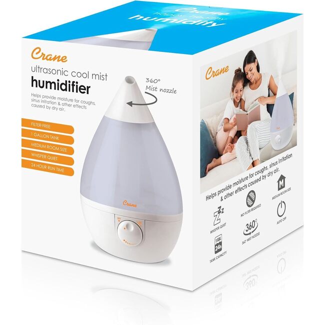 Drop Cool-Mist Humidifier, 1 Gal. - White - Humidifiers - 6