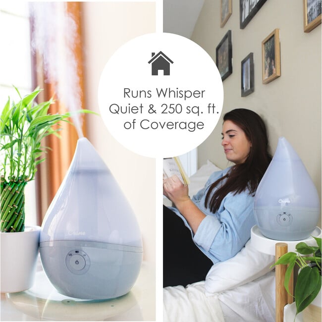 Droplet Cool-Mist Humidifier with Vapor Tray, 0.5. Gal. - Blue & White - Humidifiers - 6