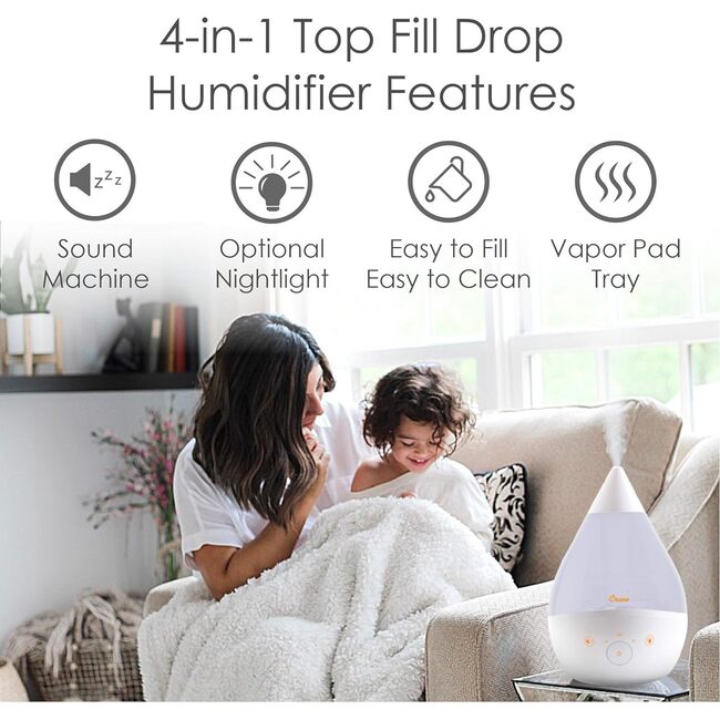 Drop 2.0 , 4-in-1 Cool-Mist Humidifier with Aroma Tray & Sound Machine - White - Humidifiers - 3