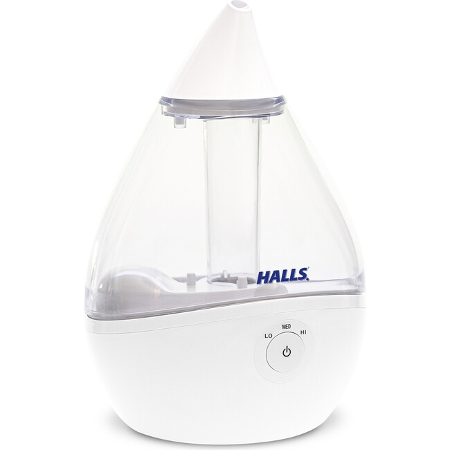 Crane x HALLS® Droplet Cool Mist Humidifier, 0.5 GAL, Clear/White