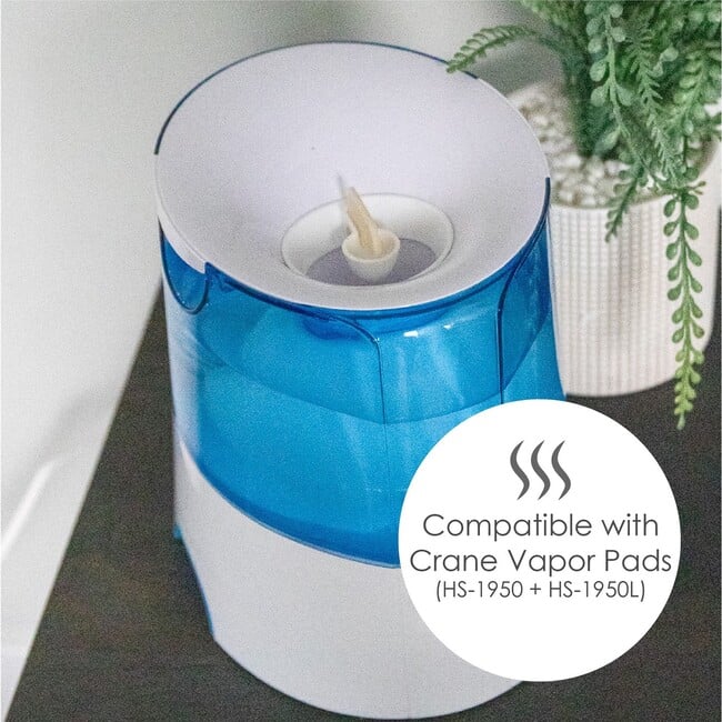 Crane Warm Mist Humidifier, 0.5 Gallon, Pure Mist, Air Humidifier for Home Bedroom and Office, Blue & White - Humidifiers - 5