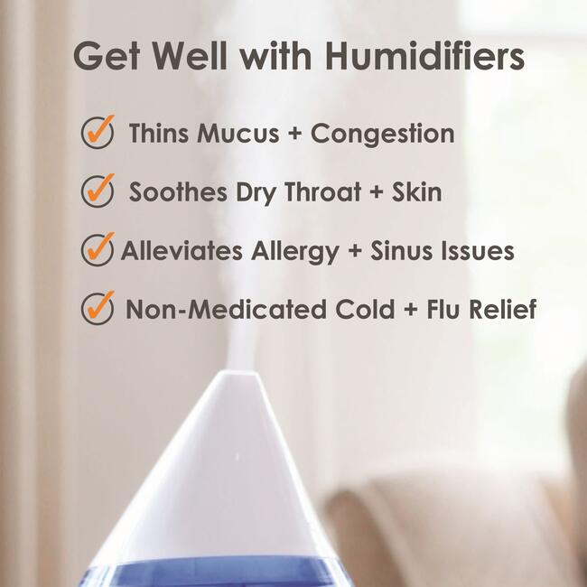 Top Fill Cool Mist Humidifier - 1 Gallon with Sleep Support Light & Essential Oil Tray - Humidifiers - 4