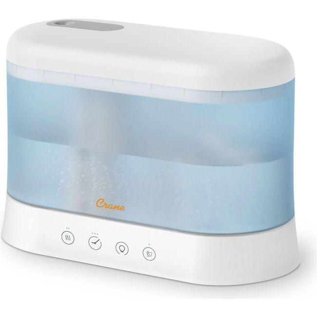 Crane 0.5 Gallon Top Fill Cool Mist Humidifier & Essential Oil Diffuser, Whisper-Quiet, 15-Hour Run Time, Night Light, Small Room Air Humidifier