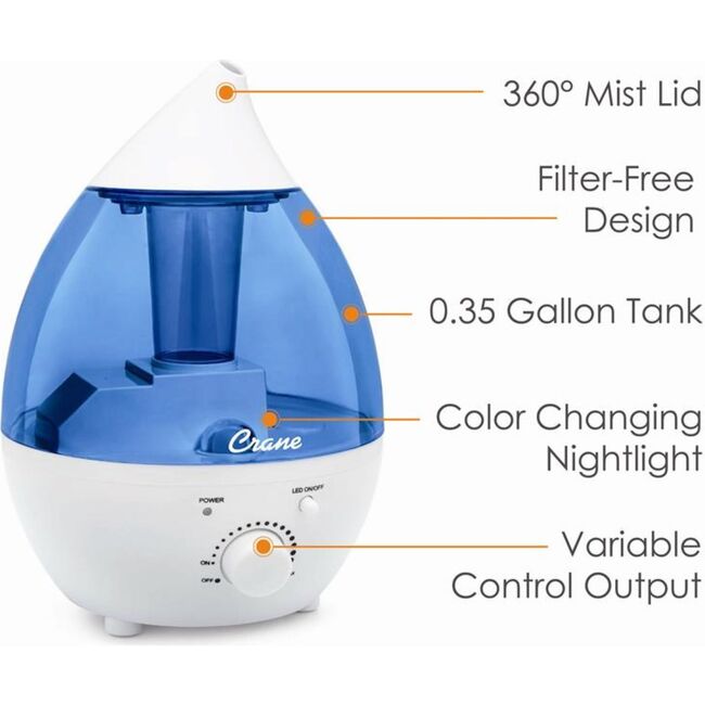 Crane 0.35 Gallon Mini-Drop Cool Mist Humidifier