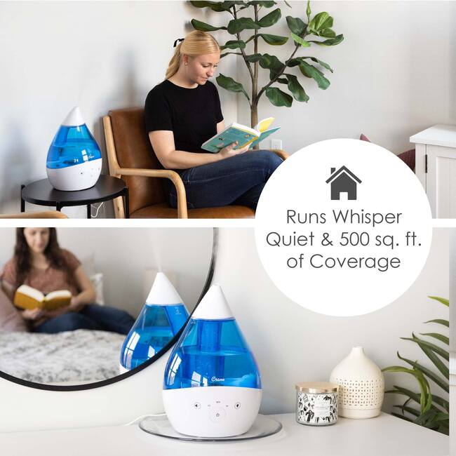 Drop 2.0 , 4-in-1 Cool-Mist Humidifier with Aroma Tray & Sound Machine - Blue & White - Humidifiers - 6