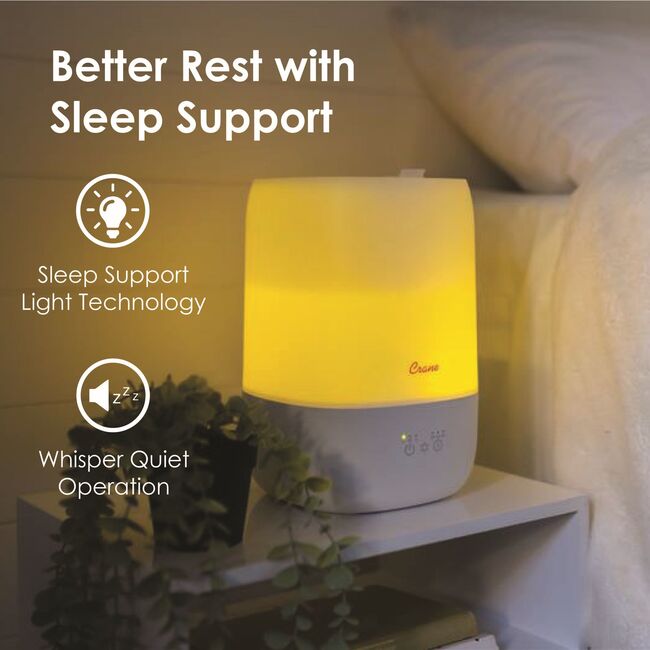 Top Fill Cool Mist Humidifier - 1 Gallon with Sleep Support Light & Essential Oil Tray - Humidifiers - 6