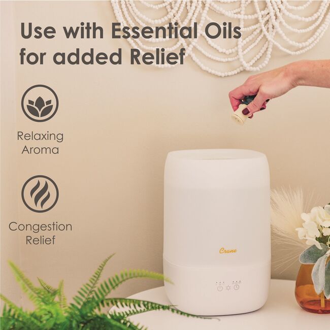 Top Fill Cool Mist Humidifier - 1 Gallon with Sleep Support Light & Essential Oil Tray - Humidifiers - 7
