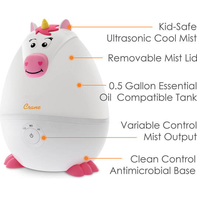 Adorable - Mini Unicorn - Cool Mist Humidifier, 0.5 Gal. - Humidifiers - 3