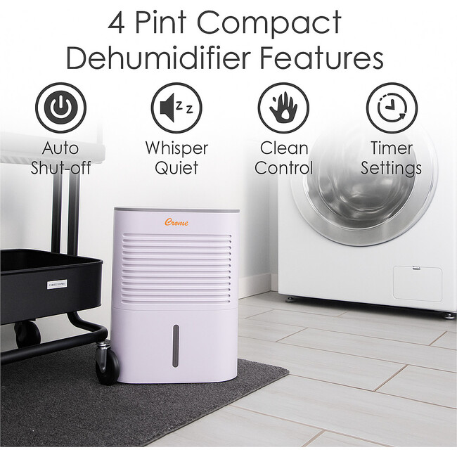 4 Pint Compact Dehumidifier for Small to Medium Rooms