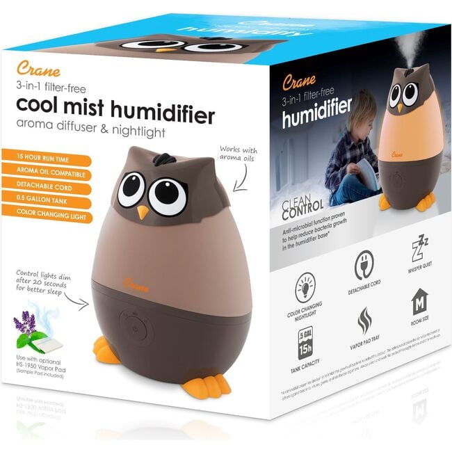 Adorable Humidifier, Mini Owl, Cool Mist Humidifier with Vapor Tray, 0.5 Gal. - Humidifiers - 7