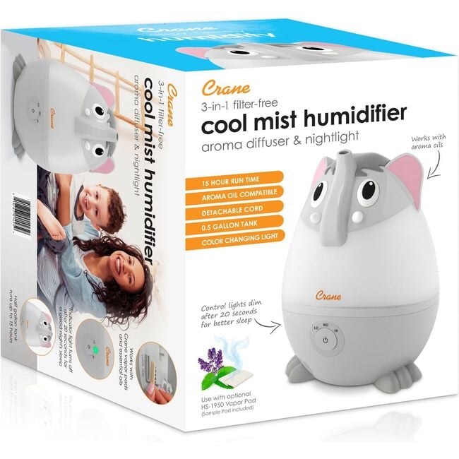 Adorable Humidifier, Mini Elephant, Cool Mist Humidifier with Vapor Tray, 0.5 Gal. - Humidifiers - 4