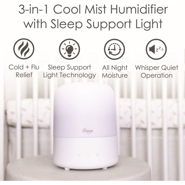 3-in-1 Compact Humidifier for Baby Nursery | 0.5 Gallon with Sleep Support Light & Aroma Diffuser - Humidifiers - 4