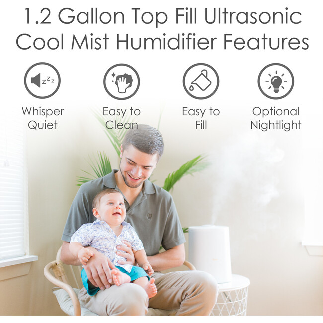1.2 Gal. Cool Mist Top Fill Humidifier & Aroma Diffuser for Medium to Large Rooms