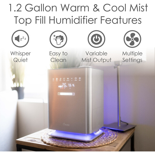 1.2 Gal. Warm & Cool Mist Top Fill Humidifier for Medium to Large Rooms