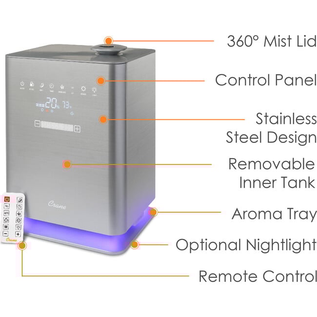 1.2 Gal. Warm & Cool Mist Top Fill Humidifier for Medium to Large Rooms - Humidifiers - 3