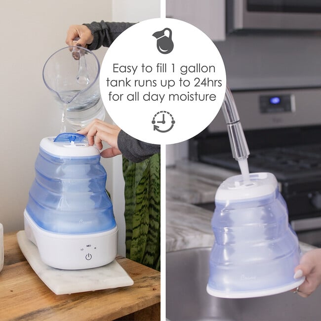 1 Gal. Cool Mist Collapsible Humidifier, Blue/White, Top Fill, for Medium Rooms Up to 500 sq. ft. - Humidifiers - 7