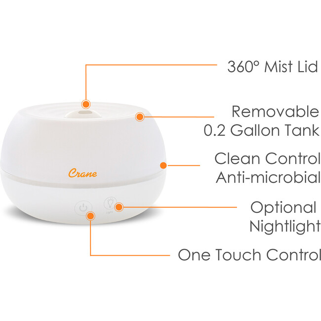 0.2 Gal. 2-in-1 Ultrasonic Cool Mist Humidifier & Aroma Diffuser for Small Rooms