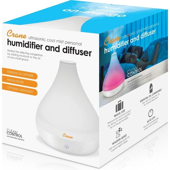 0.35 Gal. 2-in-1 Ultrasonic Cool Mist Humidifier & Aroma Diffuser for Small Rooms - Humidifiers - 6