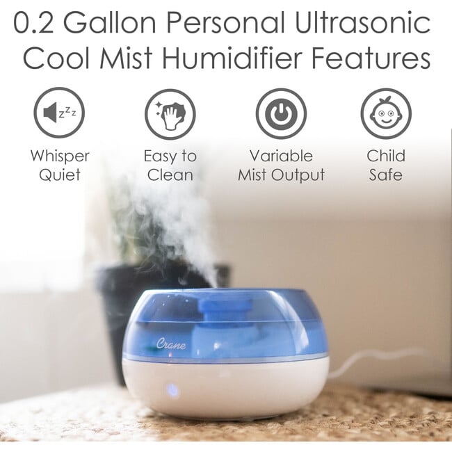 0.2 Gal. Personal Ultrasonic Cool Mist Humidifier for Small Rooms - Humidifiers - 5