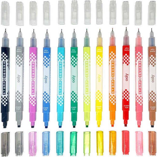 Stamp A Square Pixels Markers, Multi