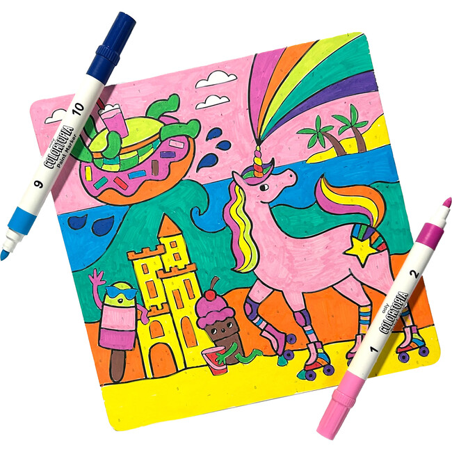 Colortopia Color By Number Paint Marker Kit - Unicorn Funland - Arts & Crafts - 3