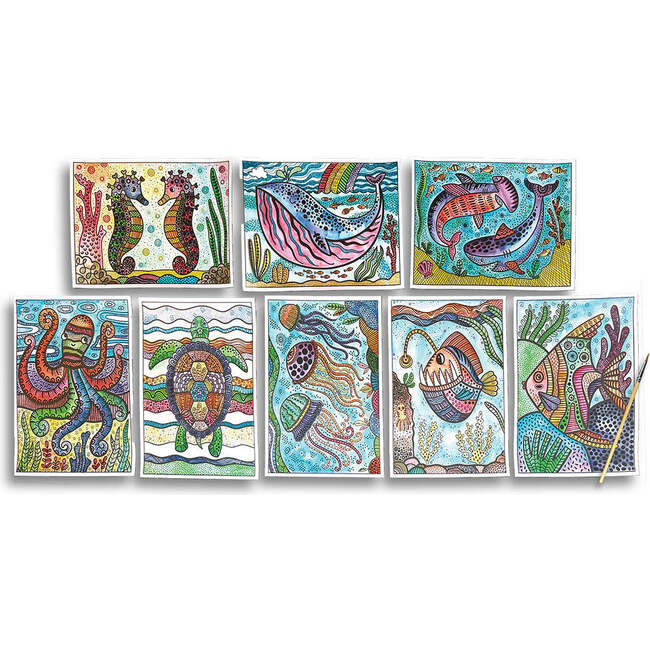 Hidden Colors Magic Paint Sheets, Magic Ocean (Set of 9)