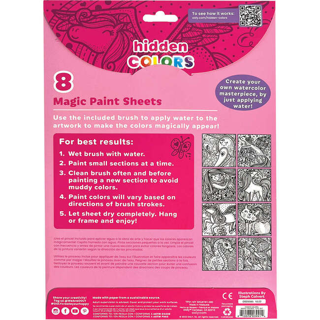 Hidden Colors Magic Paint Sheets, Magic Friends (Set of 9)