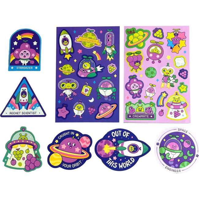 Stickiville Stickers: Galaxy Grapes - Scented (2 Sheets & 6 Die-Cut)
(Paper) - Stickers - 2