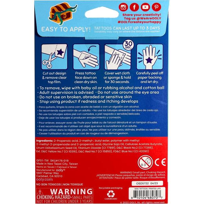 Mini Temporary Tattoos - Pirate's Life