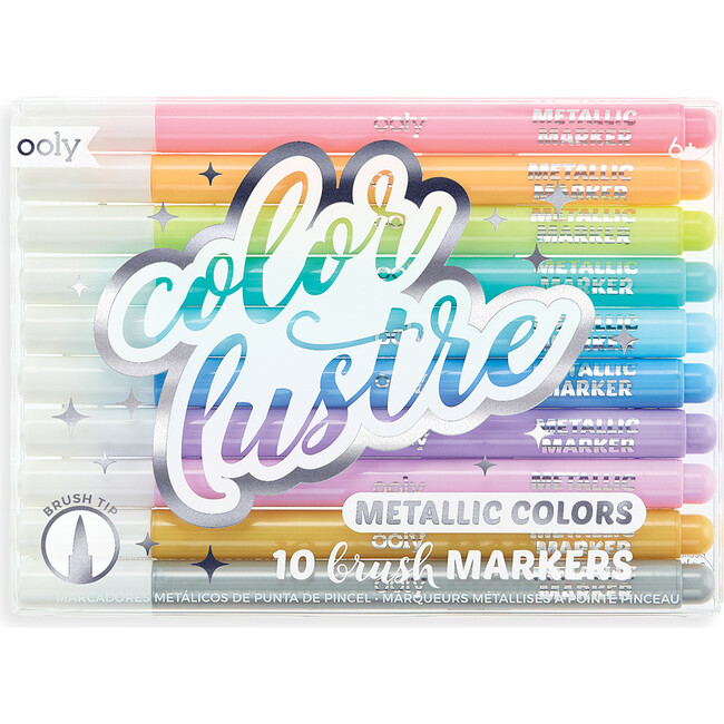Color Lustre Metallic Brush Markers - Coloring - 1