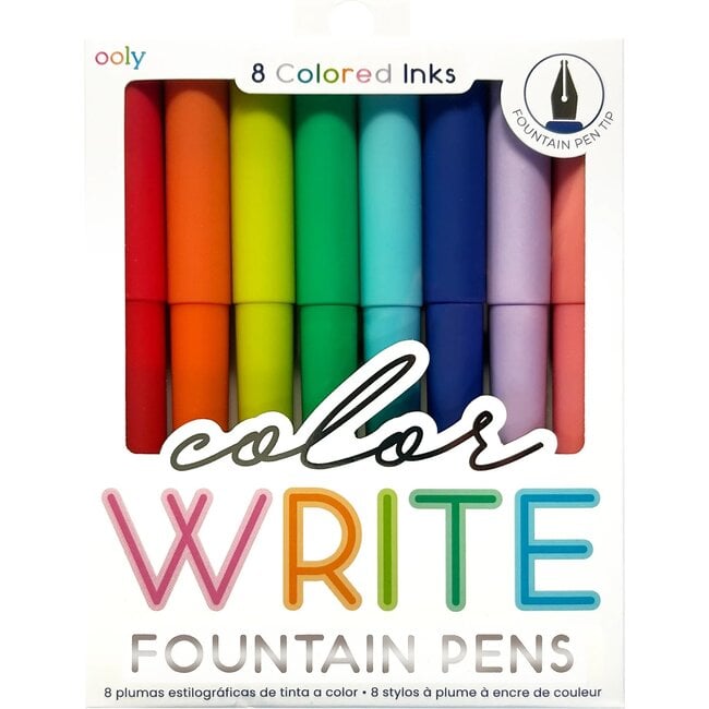 Color Write Fountain Pens, Set of 8 - Art Supplies - 1