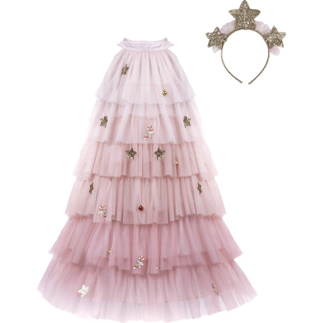 Christmas Tree Dress & Headpiece, Blush