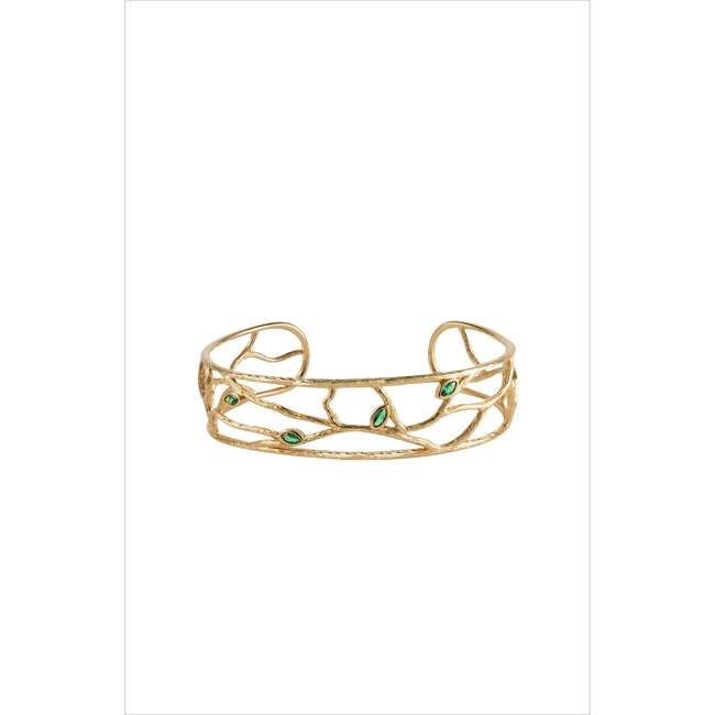 Verdant Whisper Bracelet, Gold & Green