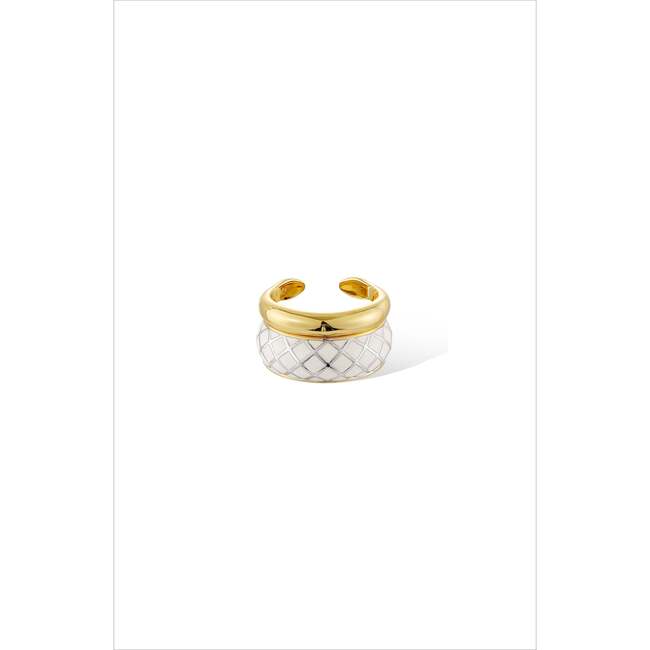 White Uraeus Ring, White & Gold