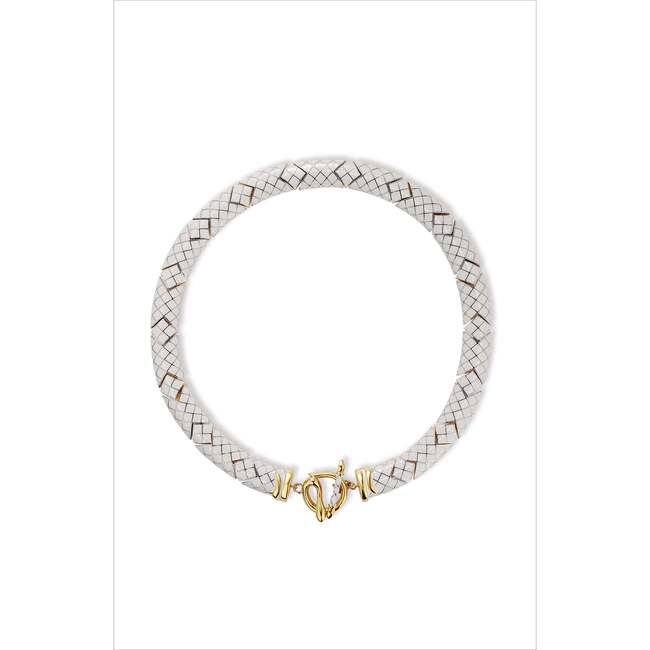 Uraeus Necklace, White & Gold