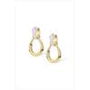 Uraeus Earrings, White & Gold - Earrings - 1 - thumbnail