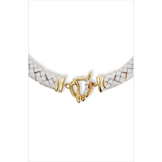 Uraeus Necklace, White & Gold