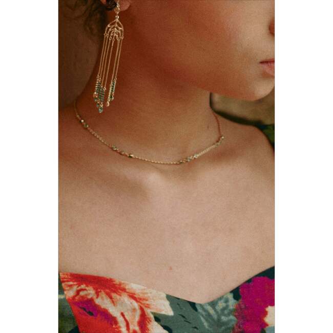 Verdant Whisper Necklace, Gold & Green - Necklaces - 3