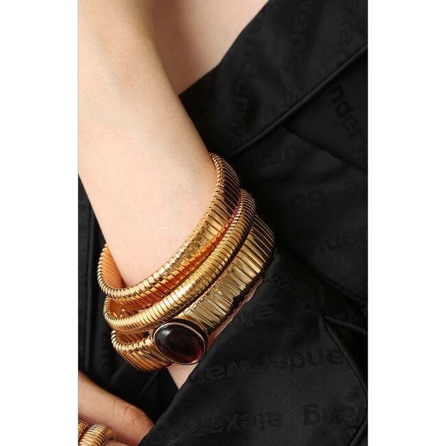 Wide Gladiatorl Minimalist Bracelet, Gold - Bracelets - 3
